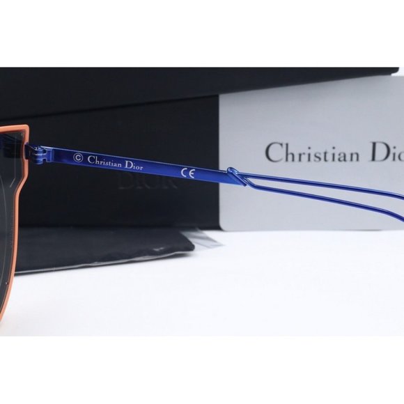 New Christian Dior Sculpt KN9T5 Cat Eye Blue Sunglasses Green Mirror Lenses 63mm main image 2